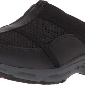 Women's Argyle Leather Mule Size 8.5 Black Orthotic Friendly Easy On Versatile